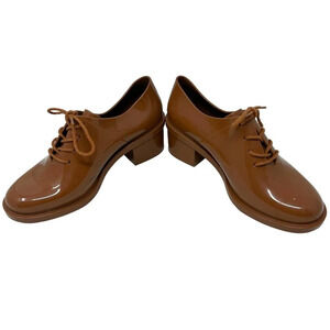 Melissa Dubrokva Rubber Oxford‎ Heeled Shoes Tan Brown Size US 8